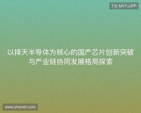 以择天半导体为核心的国产芯片创新突破与产业链协同发展格局探索